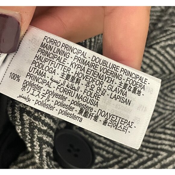 Zara Womens Herringbone Blazer Jacket Medium M Black Gray  Hooded 4387/368 NWT - Picture 16 of 16